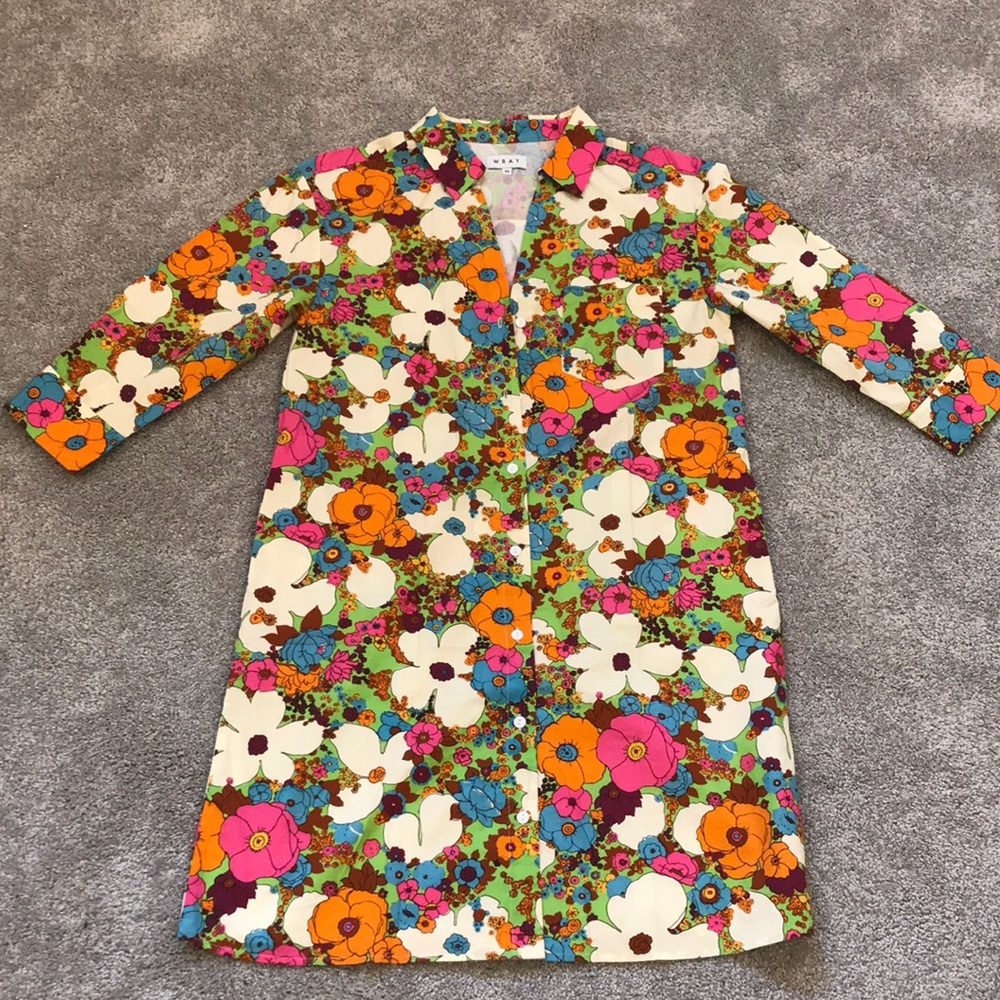 NWOT Wray NYC shirt dress in Acid Floral